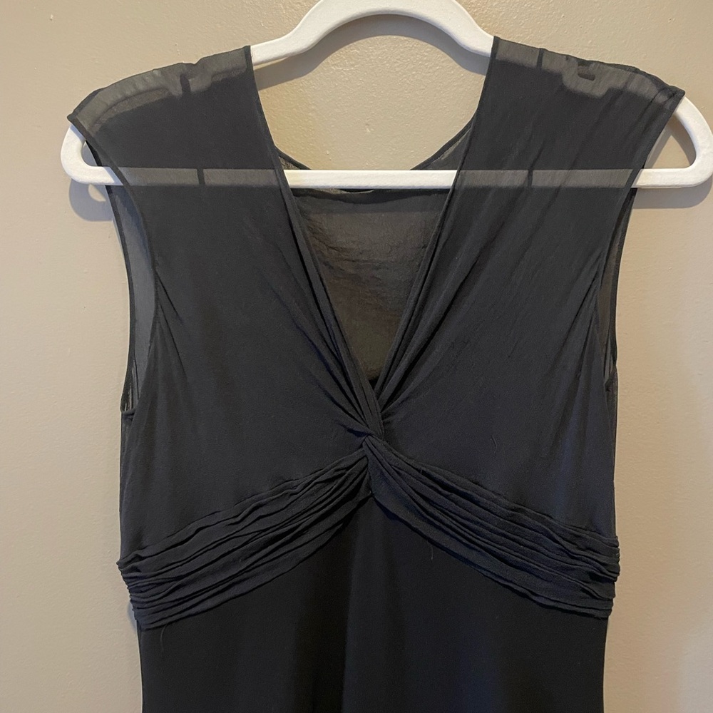 Silk dress, black, mesh
